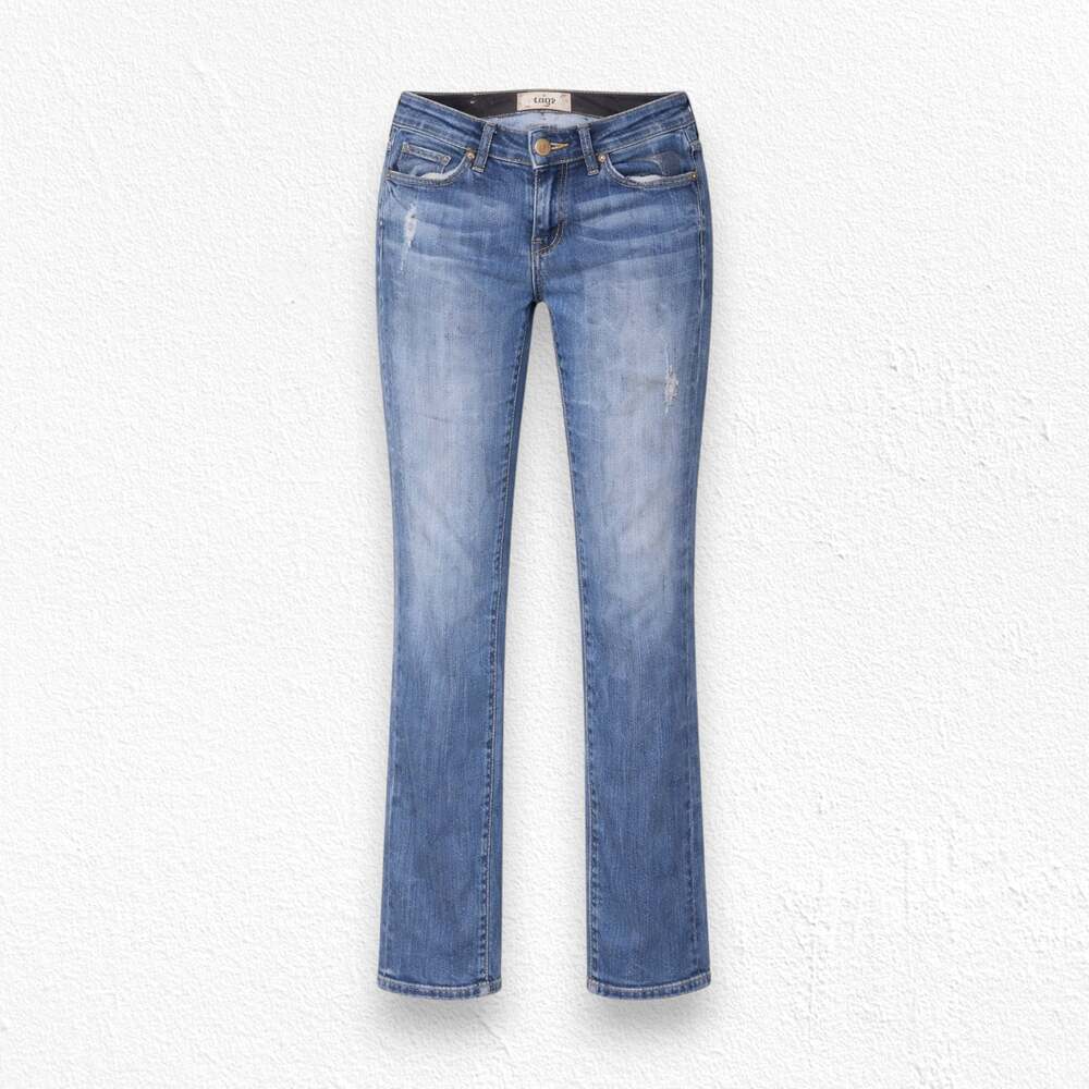 PAIGE Medium Wash Distressed Low Rise Boyfriend Jimmy Jimmy Skinny Jeans Size 22